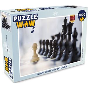 Puzzel Zwart wint met schaken - Legpuzzel - Puzzel 1000 stukjes volwassenen