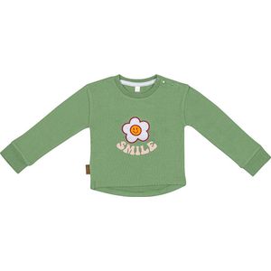 Frogs and Dogs - Flower Power Sweater Smile | Groen - Katoen - Maat 50/56