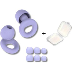 BMJ Trading® Oordoppen Slapen - Oordoppen Festival - met Doosje - Overprikkeling - Earplugs - Oordoppen Snurken - SNR 26 dB - Lila - Festival Oordopjes - Herbruikbare Gehoorbescherming - Siliconen Slaap en Gevoeligheid -8 Dop