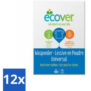 12 x Ecover - Waspoeder Universal - Voor witte & bonte was - 1,2 kg - Waspoeder - Biologisch Afbreekbaar - Milieuvriendelijk - Wasmiddel - Vlekkenverwijderaar