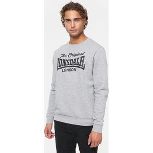 Lonsdale Burghead Sweatshirt Marl Grey/Black - M - Heren