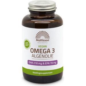 Mattisson - Vegan Algenolie Omega 3 - DHA 150mg & EPA 75mg - Vegan Voedingssupplement - 60 Capsules