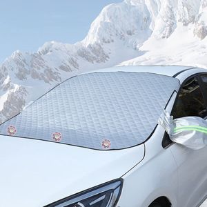 Auto voorruit cover, upgrade versie, magneet, opvouwbare versterking, vorst cover met twee spiegel covers, tegen sneeuw, ijs, stof, vorst, UV-straling