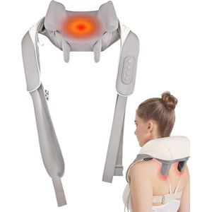 Draadloos Nekmassageapparaat met Warmte - Shiatsu Massager voor Pijnverlichting en Ontspanning - Instelbare Massagetechnieken voor Rug, Schouders en Benen