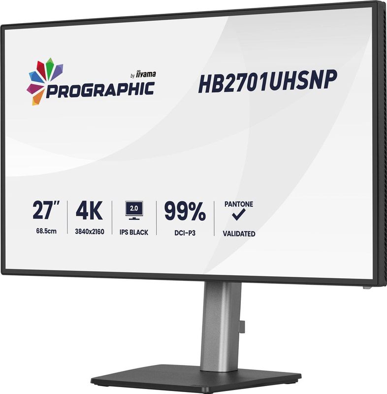 iiyama ProGraphic HB2701UHSNP-B1 - 27 inch - 4K - IPS Black 2.0 - Verstelbaar - DCI-P3(99%) - USB-C Dock