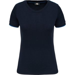 WK. Designed To Work Dames-t-shirt Day To Day korte mouwen WK3021 - Navy / Light Royal Blue - M
