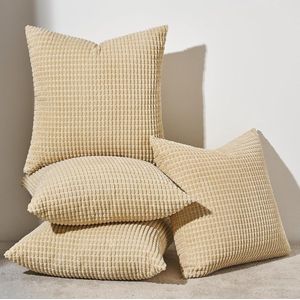 Kussenslopen set van 4 - 40x40 cm - zacht corduroy microvezel - hypoallergeen