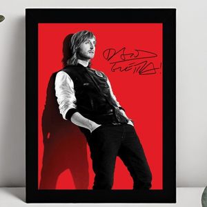 David Guetta Ingelijste Handtekening – 15 x 10cm In Klassiek Zwart Frame – Gedrukte handtekening – DJ - Just A little More Love