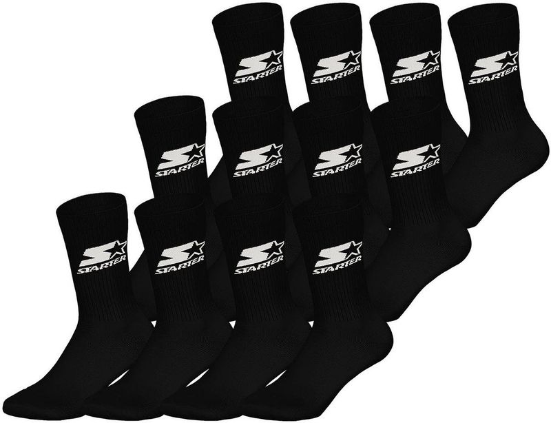 Starter Sokken 'Crew'  zwart / wit