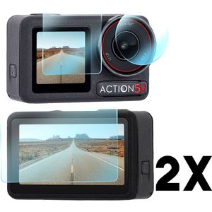 TechDefend Screenprotectors DJI Osmo Action 5 Pro - Gehard Glas - 2-Pack