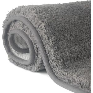 High Pile Non-slip Machine Washable Bath Mat with Water Absorbing Soft Microfibre for Bathtub Shower and Bathroom