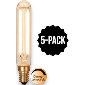 5-Pack | Filament Staaflamp - E14 - 2.5W - Super Warm Wit <2200K - Dimbaar