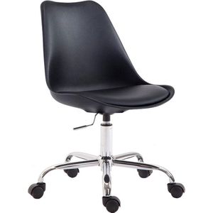 Bureaustoel - Stoel - Scandinavisch design - In hoogte verstelbaar - Kunstleer - Zwart - 48x54x91 cm