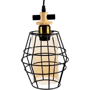 Hanglamp 18*18*31 cm  Zwart Metaal Glas Hanglamp Eettafel Hanglampen Eetkamer
