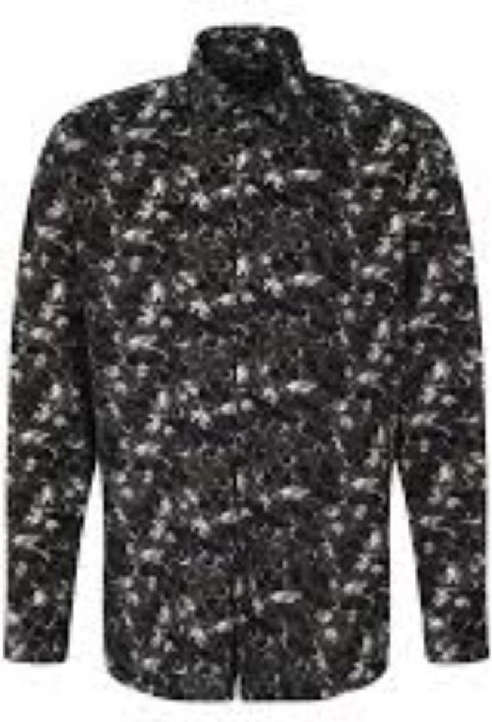 Overhemden - Olijf - Katoen - Met Grafische Print - Button-downkraag