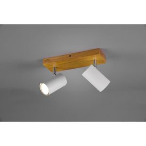 TRIO MARLEY - Spot - Wit mat - excl. 2x GU10 4,5W - Houten element