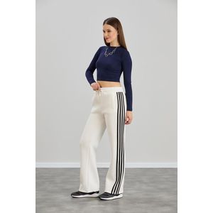 Joggingbroek - Rechte Pijp - Maat M - Met Strepen - Wit