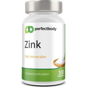 Zink (Methionine) Tabletten 15mg - 100 Tabletten - PerfectBody.nl