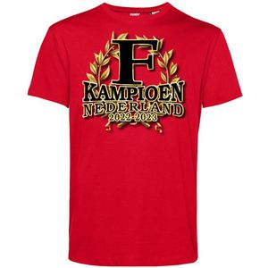 T-shirt Kampioen Nederland 2022-2023 | Rotterdam Supporter | Shirt Kampioen | Kampioensshirt | Rood | maat XL