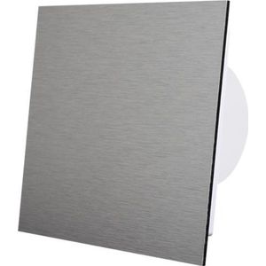 Badkamerventilator diameter 125 mm met Timer en inschakelvertraging - front geborsteld aluminium