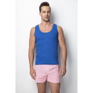 3 Pack Comfortabel Heren Onderhemd met Brede Banden-100% Katoen-Blauw-S