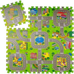 Relaxdays speelmat verkeer - puzzelmat - verkeerskleed - speelkleed - kruipmat - foam