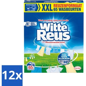 Witte Reus - Waspoeder - Witte Was - 65 Wasbeurten - 3,25 kg - Voordeelverpakking - 12 stuks