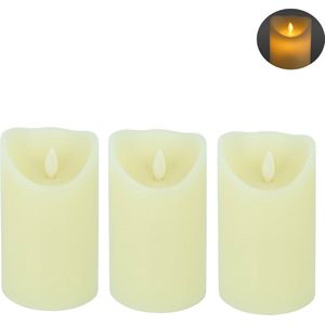 O'DADDY® LED Kaarsen - Led kaarsen met bewegende vlam - led kaarsen met afstandbediening - led kaars - led kaarsen met timer - led kaarsen met flikkerende vlam - met timer en dim functie - Warm Wit Licht - Crème - set van 3x 12.5 - 8d