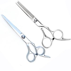 Cuhostki - 1-Stuks Professionele Kappersset - Kappersschaar, Kapmantel, Met Uitdunschaar En Knipschaar - Silver