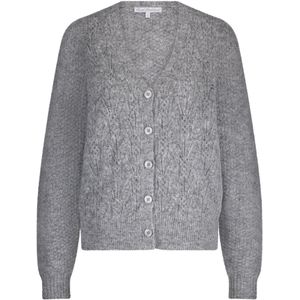 Red Button - Cardigan Ajour - Grijs - Effen - V-hals