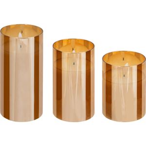 Atmosphera LED kaarsen met flikkerend effect - Set van 3 stuks - Amber