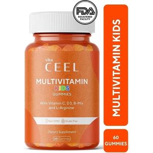 Kids Gummies - Multivitamine gummies voor kinderen - vitaminesupplement voor de ontwikkeling en groei van kinderen - Vegan met sinaasappelsmaak - 60 gummies (240gr)