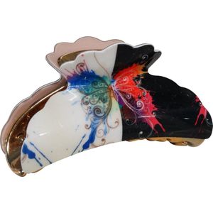 Jessidress® Haarklem met Vlinders print Dames Haarkam Stevige Haarclip Haarklemmen - Zwart