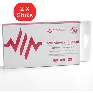 Cholesterol Sneltest – Zelftest voor Cholesterolwaarde – Binnen 2 minuten resultaat – Eenvoudig thuis uit te voeren – 2 stuks