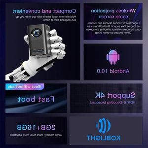 Wifi Bluetooth 5G pico projectoren 9500 lumen mini-projector Full HD overheadprojector voor thuisbioscoop-ervaring Beamer