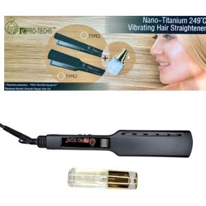 Nano Titanium Stijltang met Brede Vibrerende Platen – Keratin Shine Hair Straightener voor Keratine Behandelingen en Regenererende Haarstyling