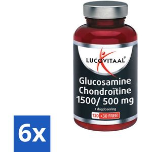 6 x Lucovitaal - Glucosamine - Chondroïtine 1500/500 mg - 150 Tabletten - Gewrichten - Kraakbeen - Glucosamine - Chondroïtine - Mobiliteit