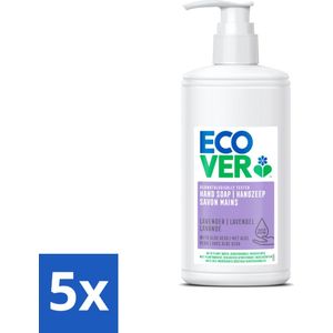 5 x Ecover - Handzeep - Lavendel & Aloë Vera - 250 ml - Handzeep Lavendel Aloë Vera - Handzeep 250 Ml - Handzeep Natuurlijk - Handzeep Dermatologisch Getest - Handzeep Voor Gevoelige Huid