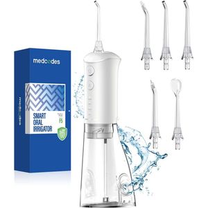 Draadloze Waterflosser voor Tandenreiniging en Tandheelkundige Zorg - Met 4 Spuitmonden, Aangepaste Flosdruk, IPX7 Waterdicht en Oplaadbaar voor Thuis en Reis
