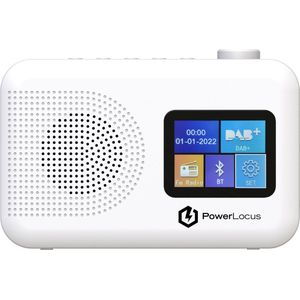 PowerLocus DAB Radio - Draagbare Radio - Bluetooth - DAB+/ FM - Dimbaar - Batterijen & Netstroom - Wit