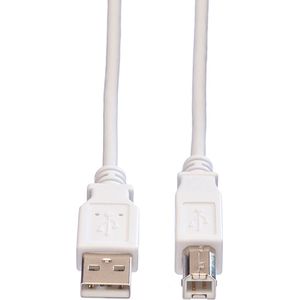 VALUE USB 2.0 Kabel, type A-B, Type A-B, wit, 3 m