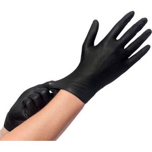 Wegwerp handschoenen - Nitril handschoenen - Zwart - L - Poedervrij - 100 stuks