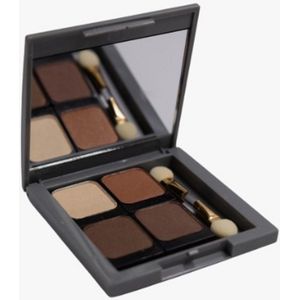 Oogschaduw palette - eyeschadow colors - John v G -Chocolate cookie -aarde tinten - beige - bruin - 4 kleuren incl stevig doosje met spiegel en applicator - cadeau moeder - kerst gift present