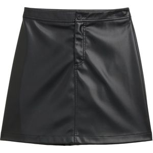 Tom Tailor Denim - Licht Uitlopende Rok - Leerlook - Mini - Knoopsluiting