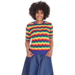 Banned - Rainbow Waves Gebreide trui - S - Multicolours