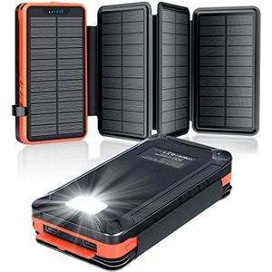 OxyFlowzy® - Solar charger - Solar panel - Solar oplader - Solar charger zonnepaneel - Solar charger powerbank - Oranje - 26800mAh