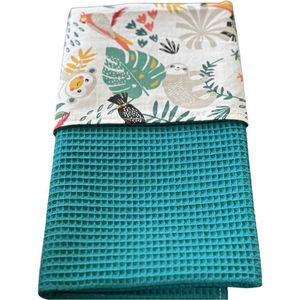 baby deken kinderwagen deken wieg deken petrol jungle 60 x 90 cm