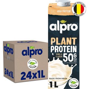 Alpro Sojadrink Protein Vanille 24 x 1l - Plantaardige Kracht & Rijk aan Eiwitten