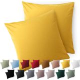 Blumtal Kussensloop Microvezel Kussenhoes 50 x 50 cm - Spicy Mustard - Met Rits - Set van 2
