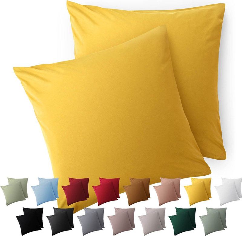 Blumtal Kussensloop Microvezel Kussenhoes 50 x 50 cm - Spicy Mustard - Met Rits - Set van 2